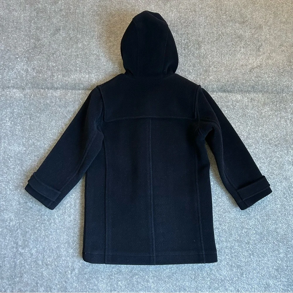 Vintage Jacadi Paris Navy Blue Wool Blend Classic Boys Duffle Winter Coat Size 8 - Picture 6 of 12